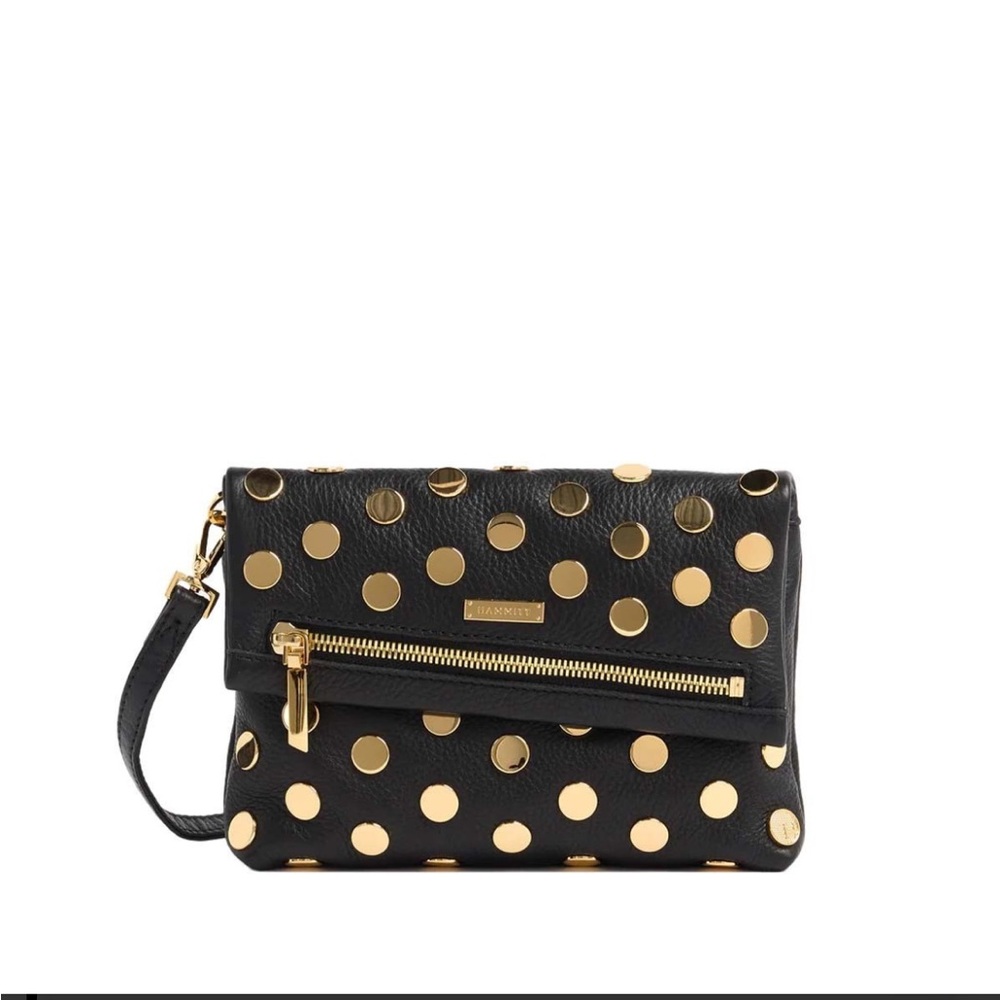 Hammitt Small VIP Premier Collection Black and Gold clutch/crossbody